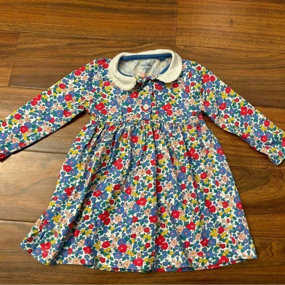 Baby Boden Jersey Collared Floral Dress
